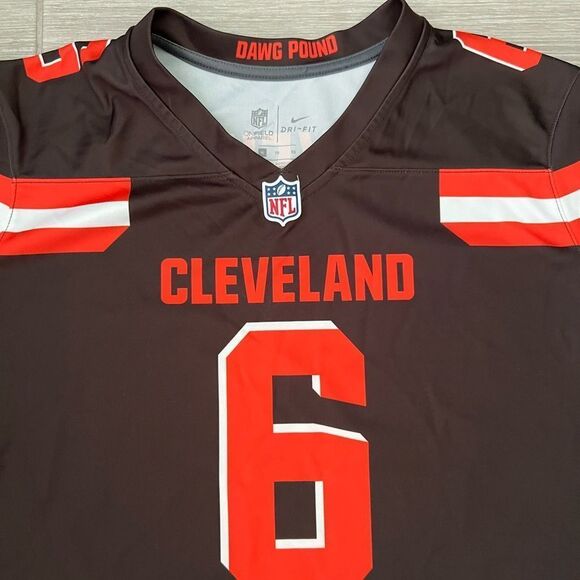 NFL Dawg Pound Cleveland #6 Mayfield Brown V-Neck Jersey size XL - Picture 5 of 6